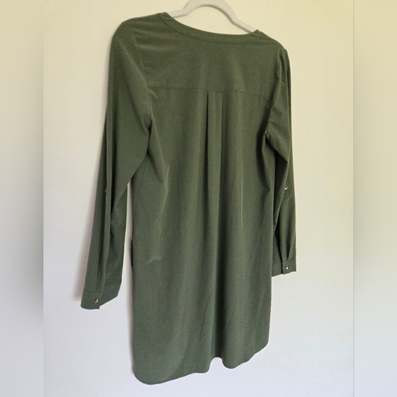 Prana Olive Green Long Sleeve Tunic Dress with Pockets | size small - Picture 6 of 6